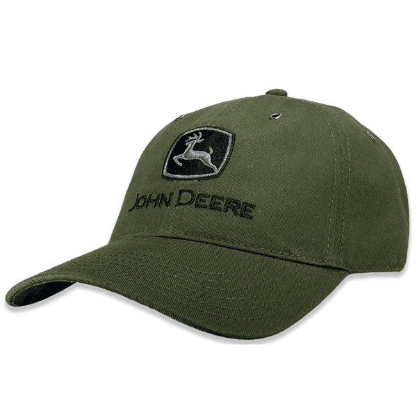 John Deere Blackout Logo Olive Cap