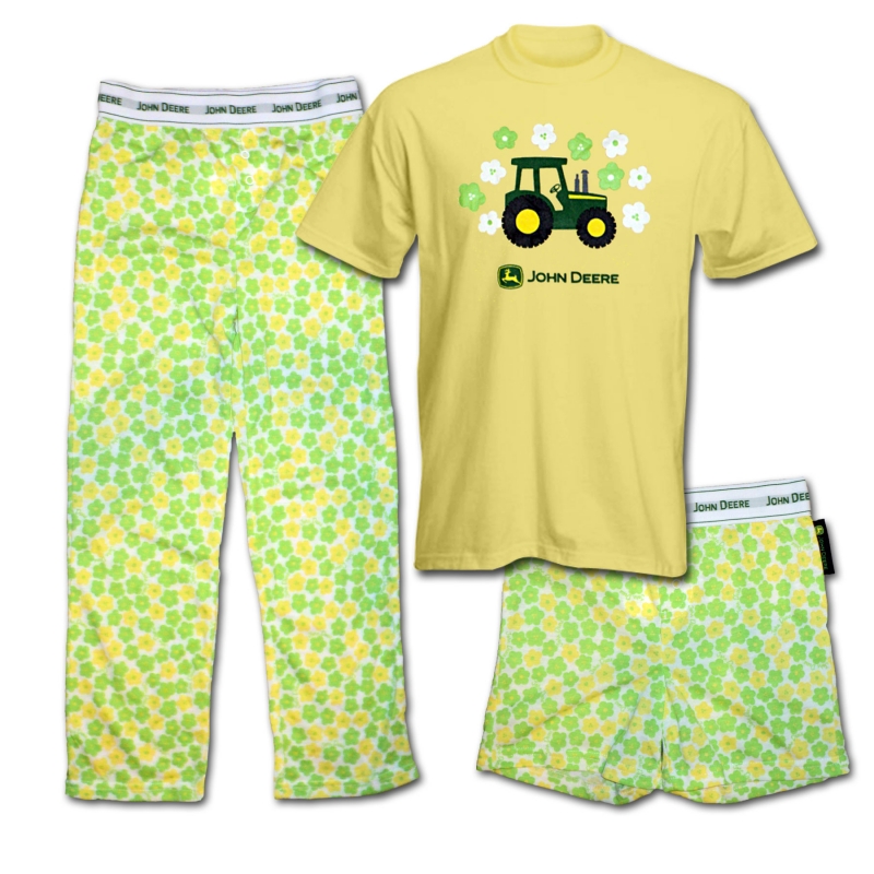 John Deere Tractor And Flowers Pajamas Set 