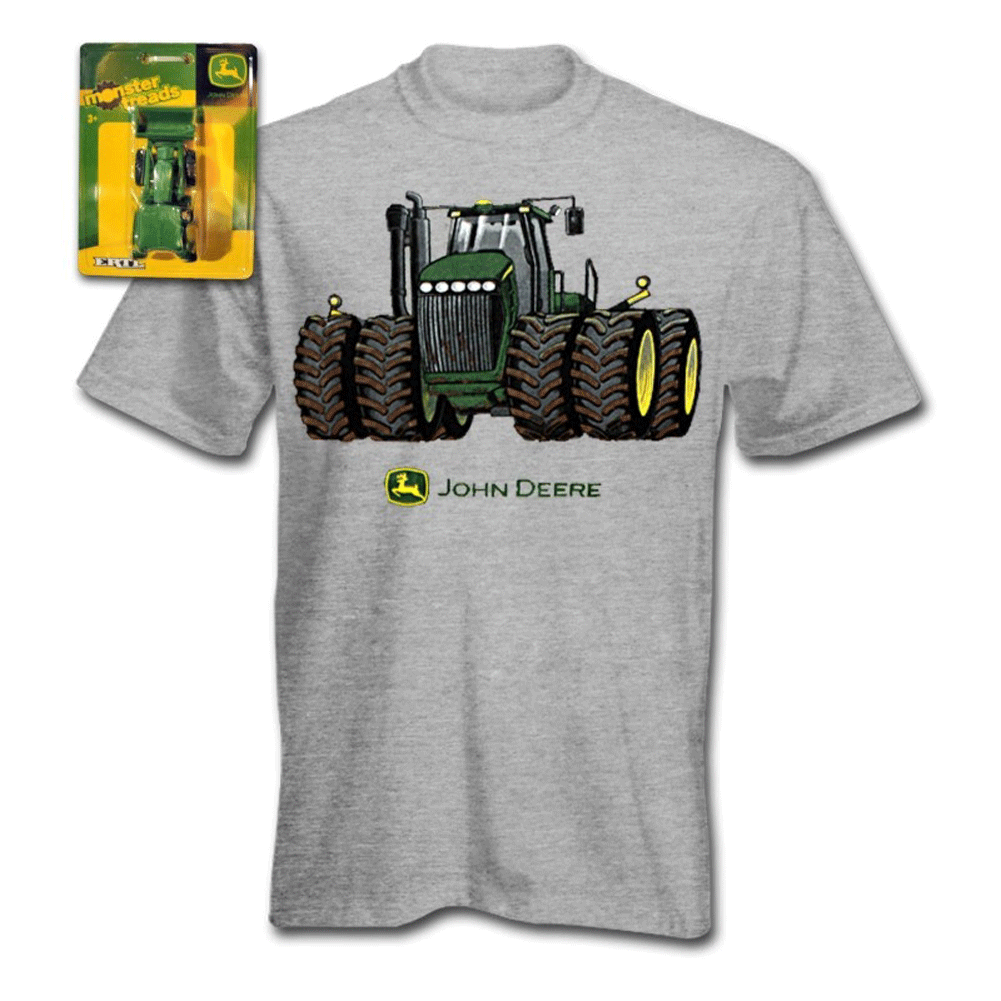 John Deere Dual Wheel Tractor T-Shirt And Toy Set 
